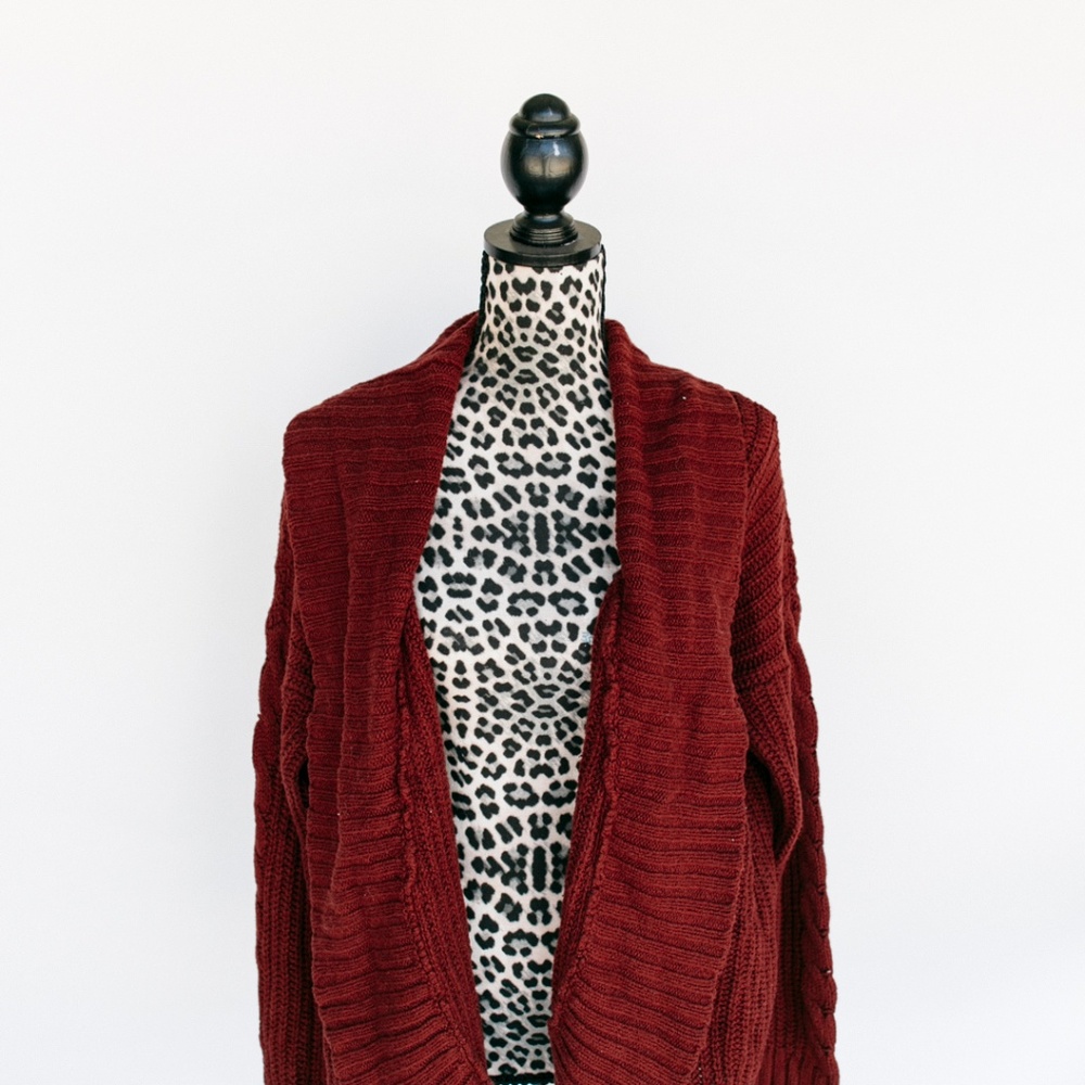 Chunky Knit Burgundy Sweater